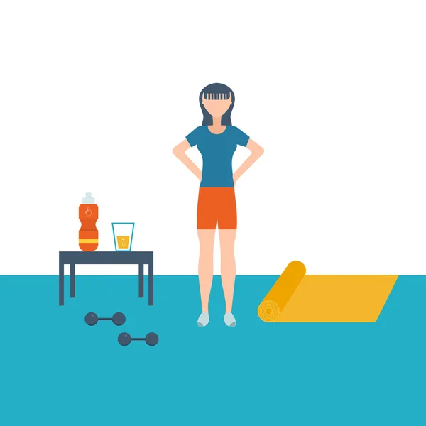 Sport fitness girl exercise workout — Stok Vektör