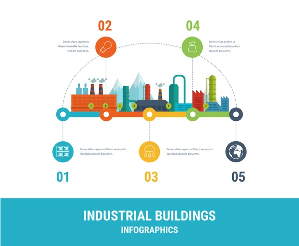 Edificios industriales — Archivo Imágenes Vectoriales