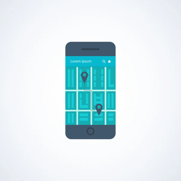 Mobile phone - fitness app concept — Stok Vektör