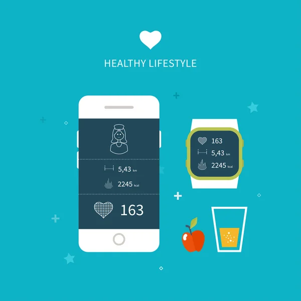 screen of mobile phone and smart watch