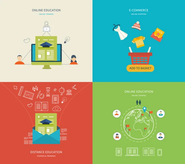 Marketing online y compras online — Vector de stock