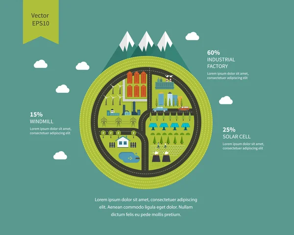 Infografische Energievorlagen-Gestaltung — Stockvektor