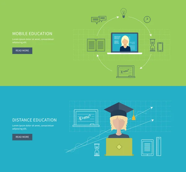 Online education, online training courses — Stock vektor