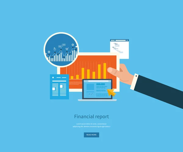 Analyse d'entreprise, rapport financier — Image vectorielle