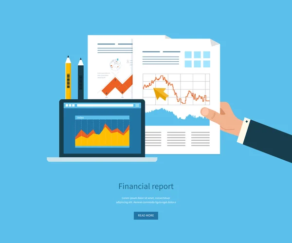 Analyse d'entreprise, rapport financier — Image vectorielle