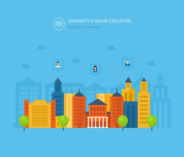 Online education, online training courses — Stockvector