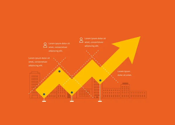 Plantilla de forma de flecha de negocio infografía — Vector de stock