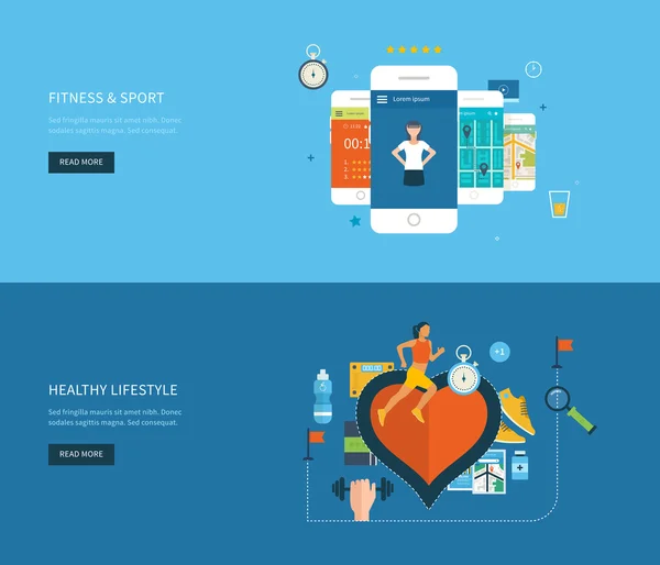 Icons of healthy lifestyle, fitness — 图库矢量图片