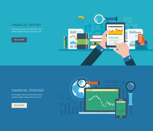 Analyzing project, financial report Stok Illüstrasyon