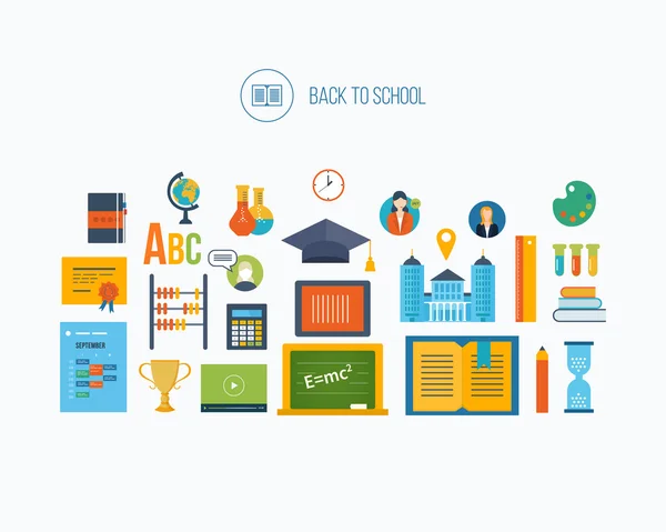 Distance education and e-learning icons — Stock vektor