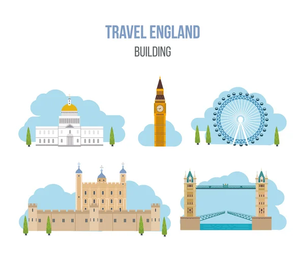 Londres, Reino Unido apartamento iconos — Vector de stock