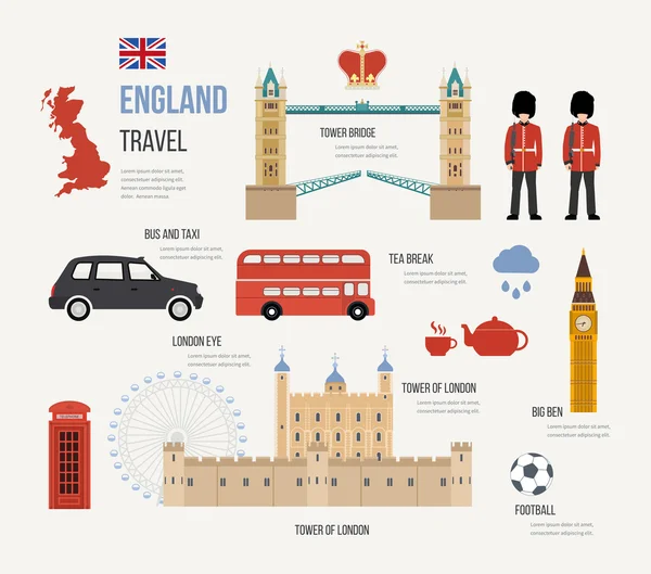 Londres, Reino Unido apartamento iconos — Vector de stock