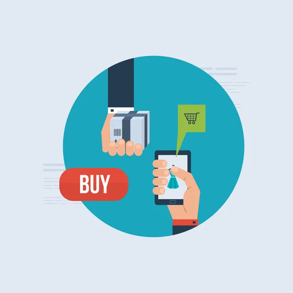 Internet pazarlama ve online alışveriş — Stok Vektör