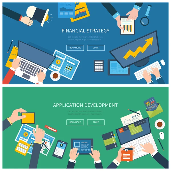 Concepten voor zakelijke analyse en planning — Stockvector