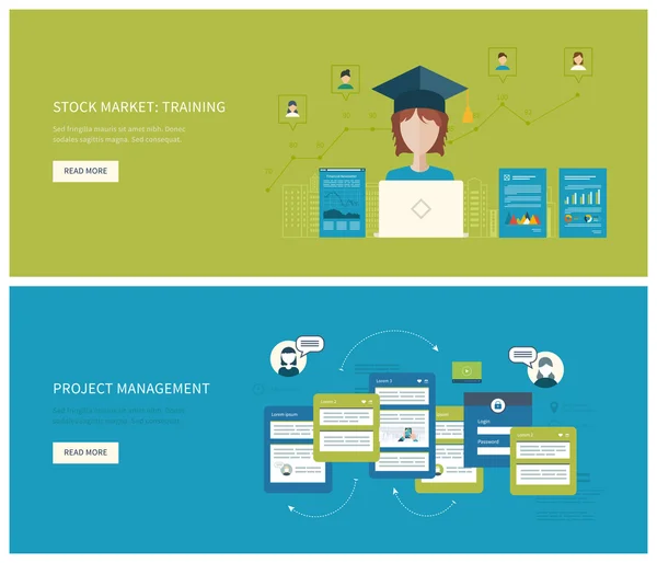 Project management stock markt: opleiding — Stockvector