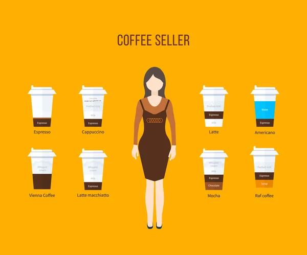 Coffee shop illustration design elements — Stock Vector