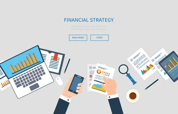Finanční strategie kreslený — Stockový vektor
