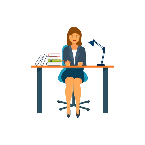 Businesswoman working  in office — Stock Vector