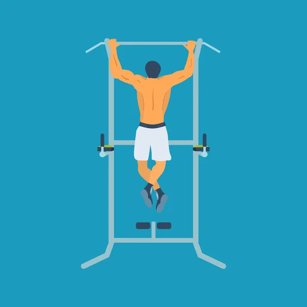 Man exercising on horizontal bar — Stock Illustration Man exercising on horizontal bar Stock Illustration