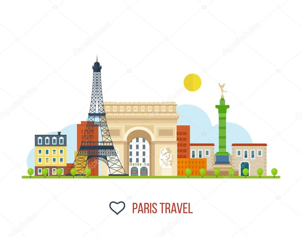 French Landmarks set Stock Vector by ©ideyweb 88796860, image size:1023x804