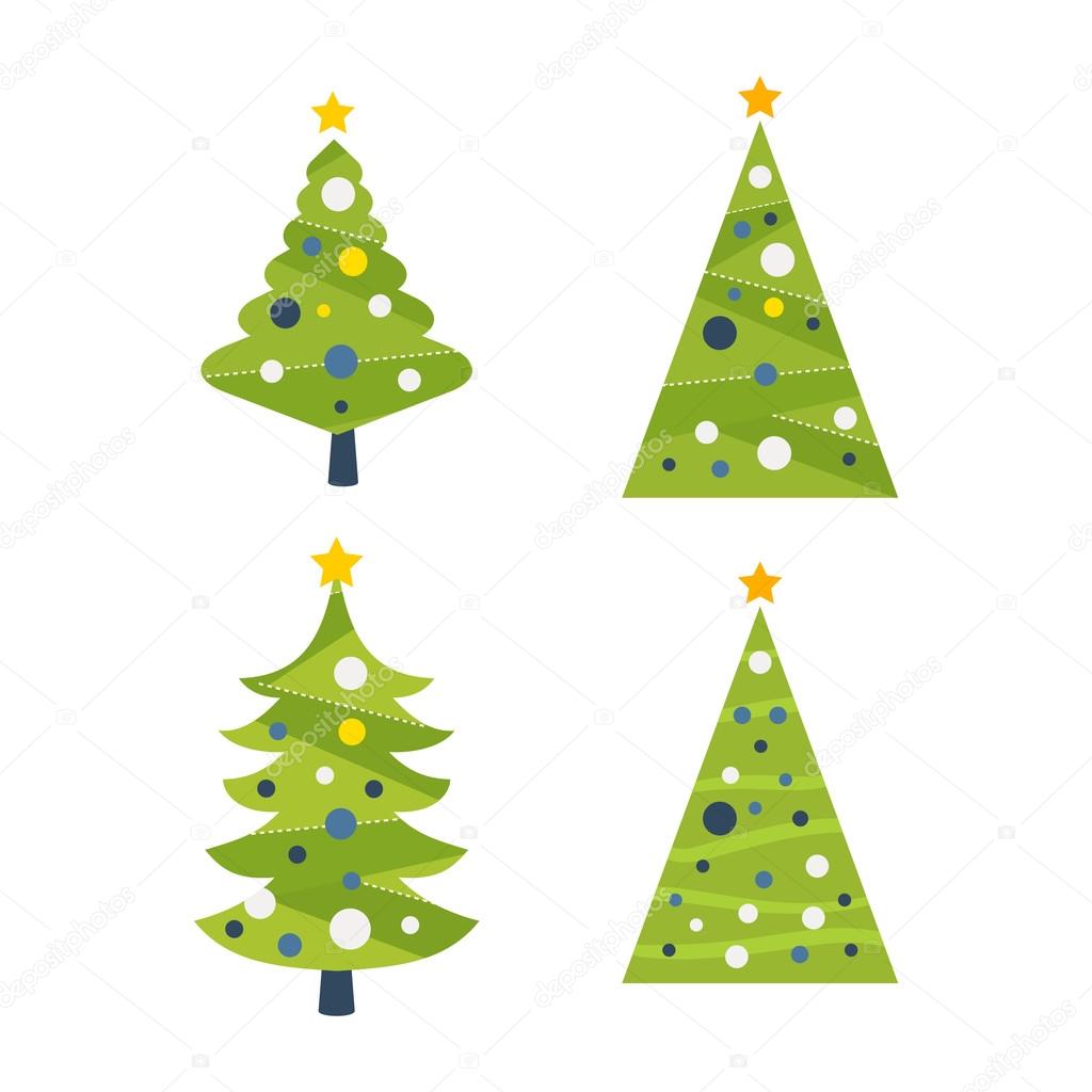 Green decorated Christmas trees