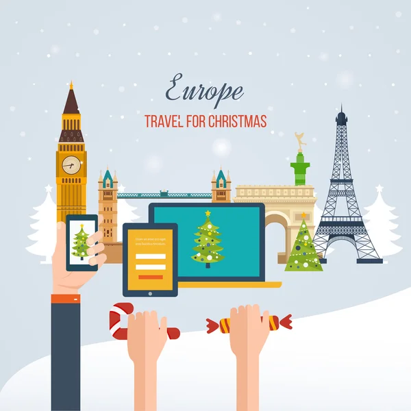 United Kingdom and France travel concept — Wektor stockowy