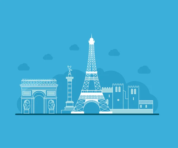 French Landmarks. France travel — ストックベクタ