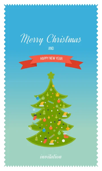Merry Christmas vintage greeting card — Stock Vector