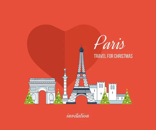 French Landmarks. Travel to Europe — Stock Vector