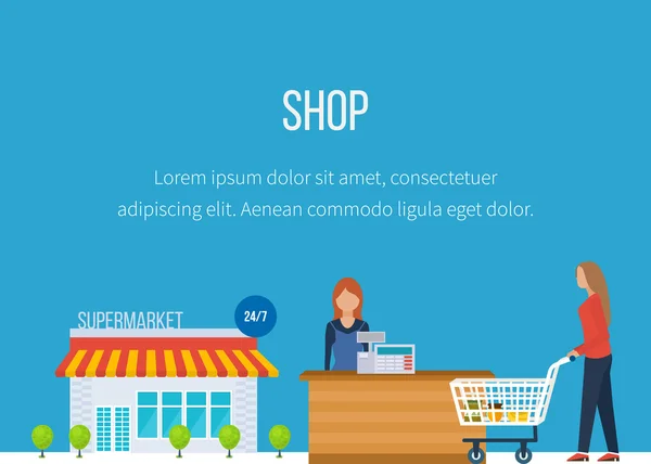 Supermarkt winkel concept — Stockvector