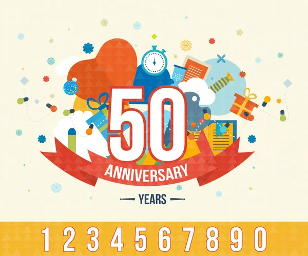 Afiche del 50 aniversario — Vector de stock