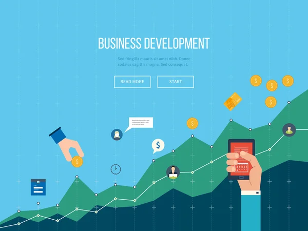 Stratégie de développement des affaires réussie — Image vectorielle