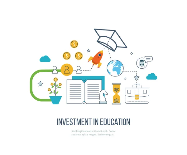 Инвестиции в концепцию образования . — стоковый вектор
