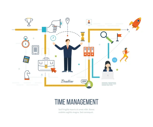 Time management concept planning — Stockový vektor