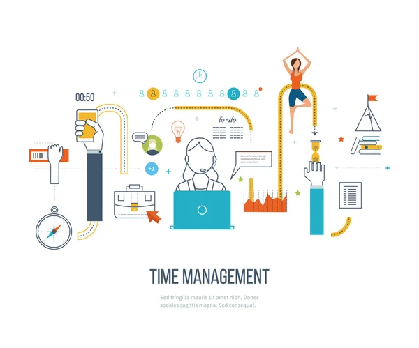 Time management concept planning — 图库矢量图片