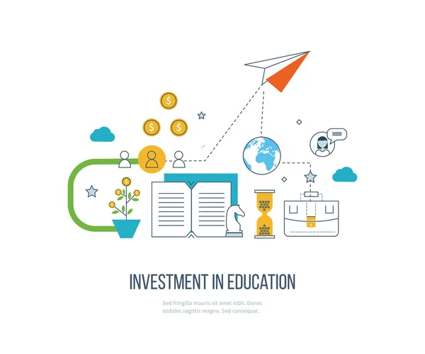 Інвестиції в концепцію освіти . — стоковий вектор