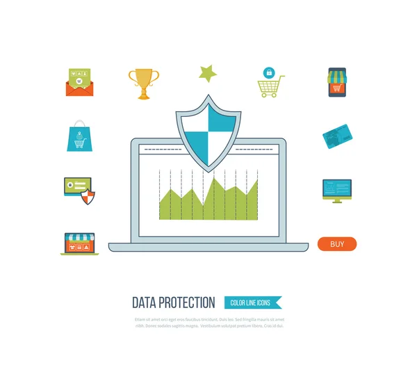 Concept de protection des données . — Image vectorielle