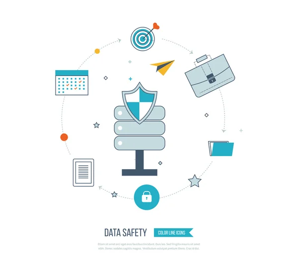 Protection des données et sécurité au travail — Image vectorielle