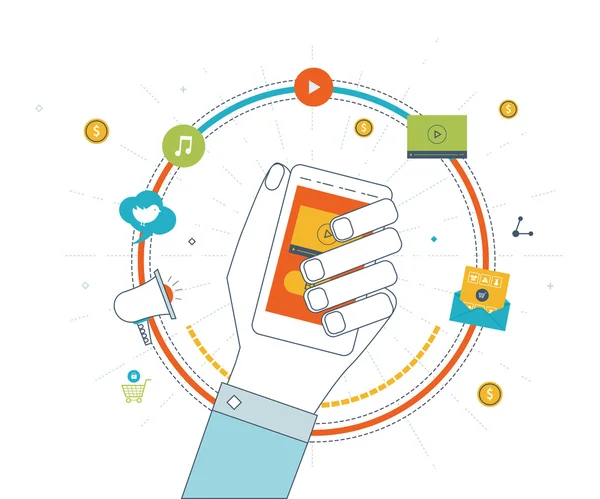 Digital and mobile marketing concept — Διανυσματικό Αρχείο