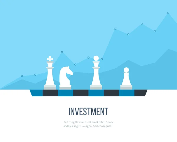Concetto di progettazione in linea piatta per gli investimenti — Vettoriale Stock