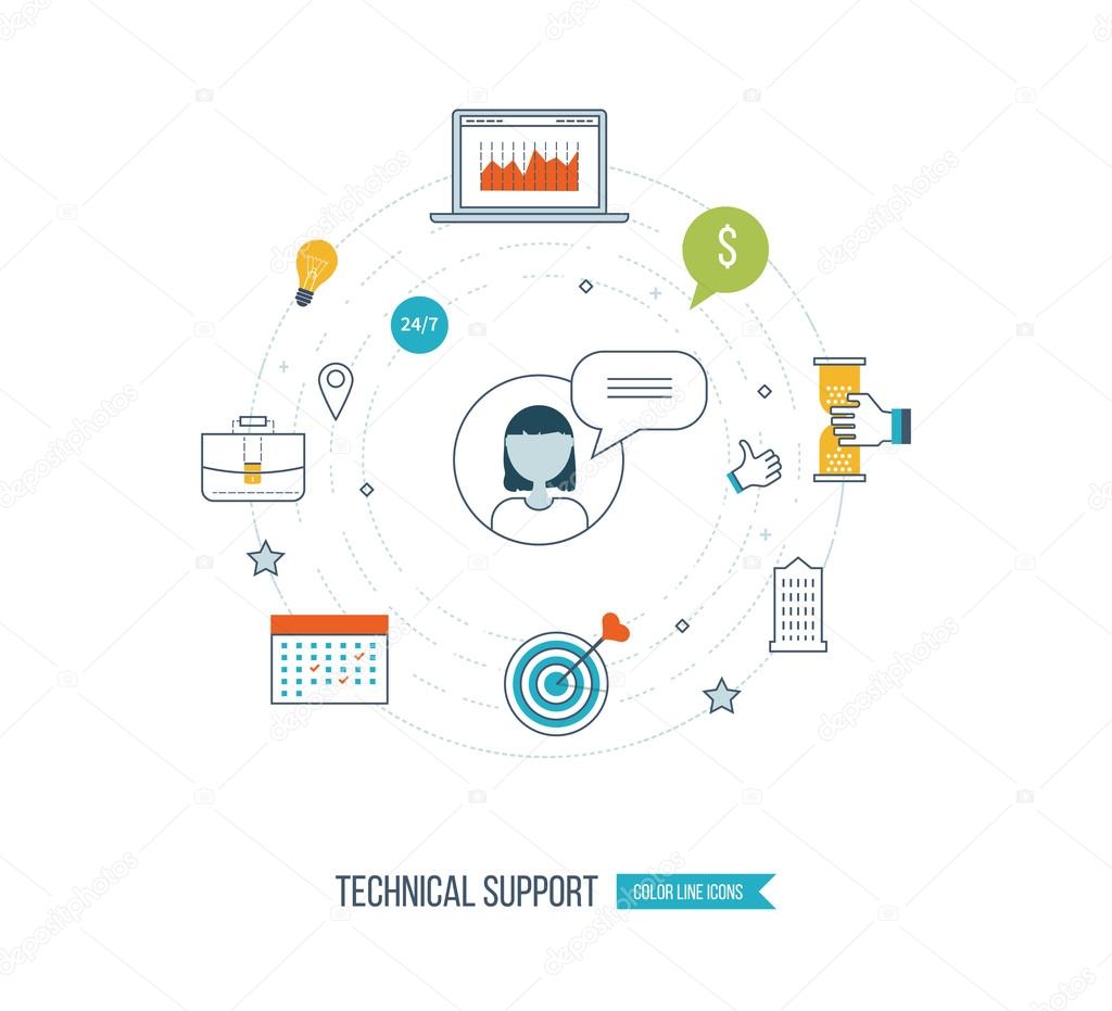 Technical support flat illustration