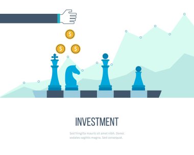 Flat line design concept for investment