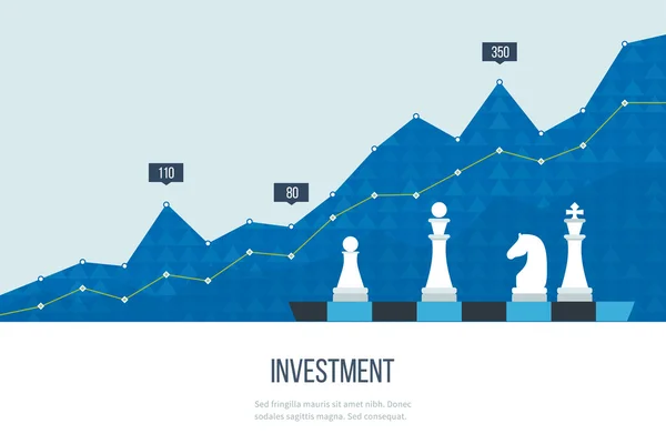 Flat line design concept for investment — Stock Vector