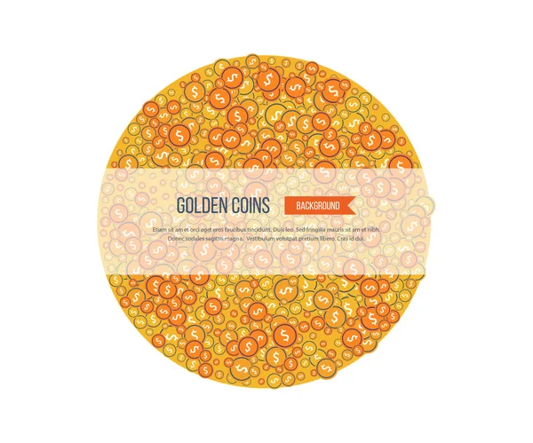 Golden coins on yellow background — Διανυσματικό Αρχείο