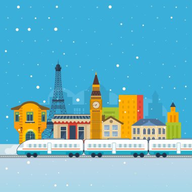 Travel to Europe. French and London landmarks