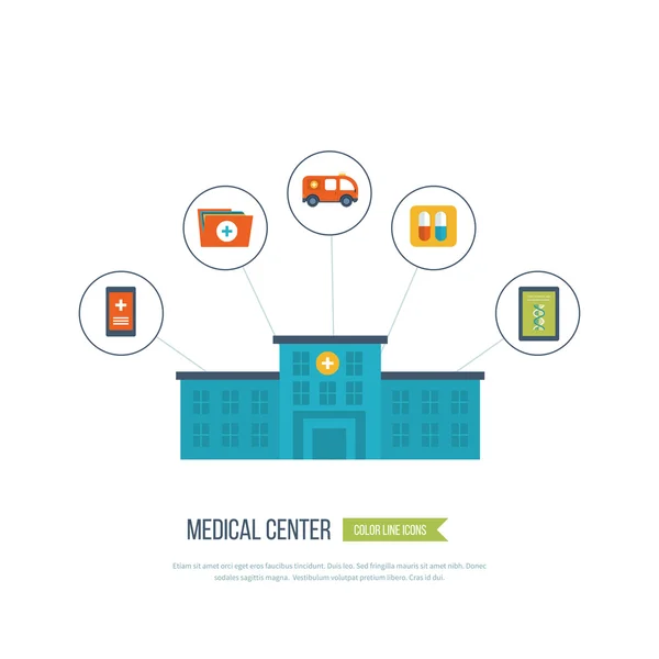 Medizinisches Zentrum und Krankenhaus — Stockvektor