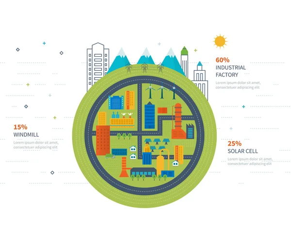 Diseño de plantilla de energía infográfica — Vector de stock