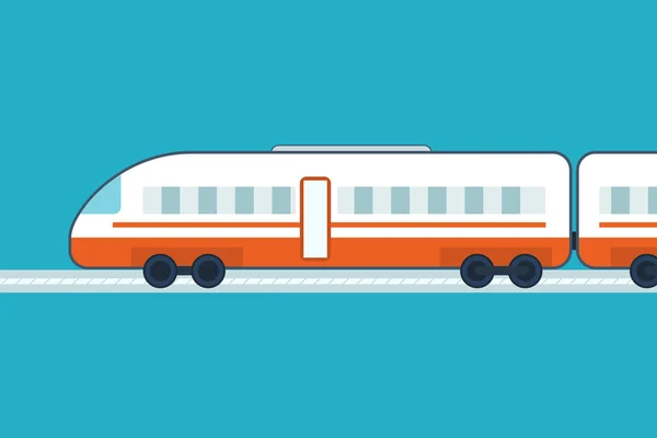 Train coloré sur chemin de fer — Image vectorielle