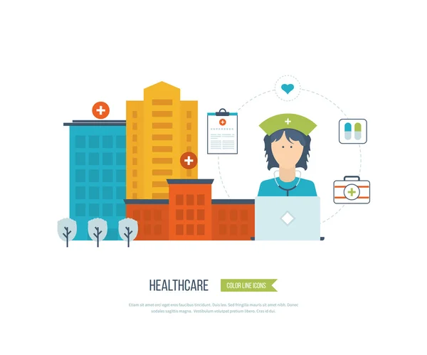 Онлайн медицинские услуги — стоковый вектор