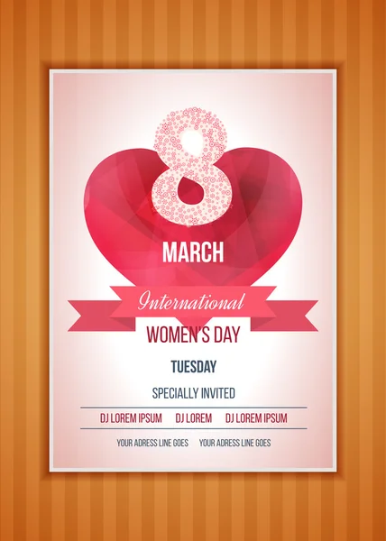 Happy Women's Day Party Flyer — Διανυσματικό Αρχείο